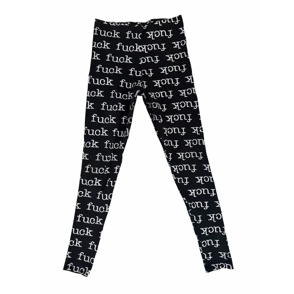 VINTAGE 80'S Lip Service leggings  F**K sz S/M - Picture 2 of 4